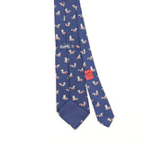 Back Back Detail of Vintage 1990's Hermès Horses Animal Print Patterned Tie