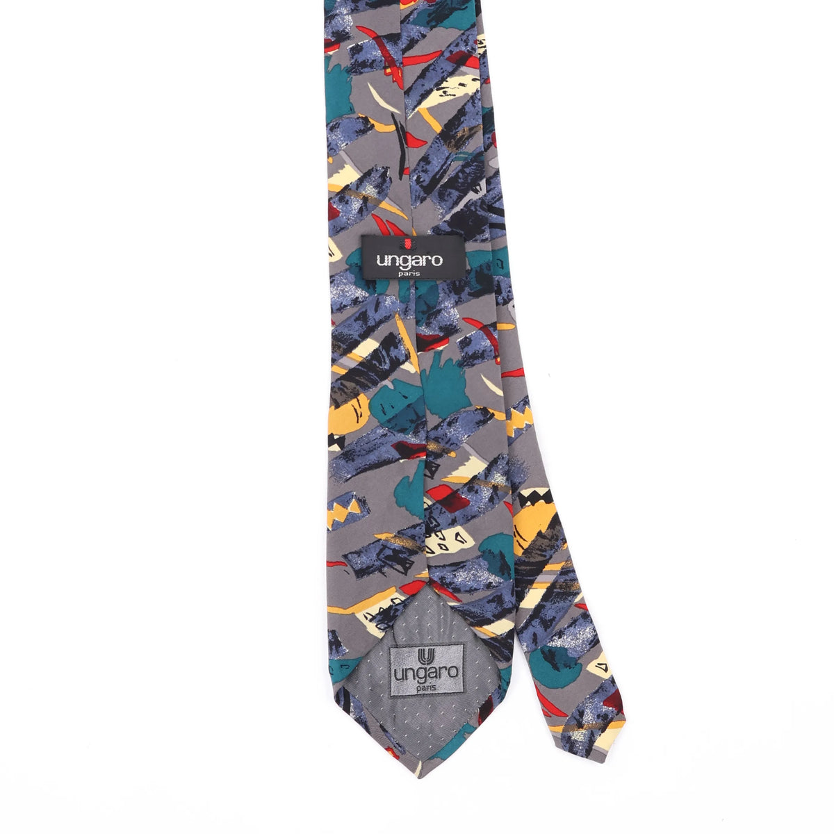 Back Back Detail of Vintage 1990's Ungaro Paris Abstract Patterned Tie