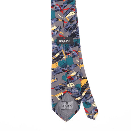 Back Back Detail of Vintage 1990's Ungaro Paris Abstract Patterned Tie