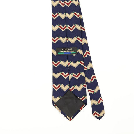 Back Detail of Vintage Alexander Julian Geometric Patterned Tie