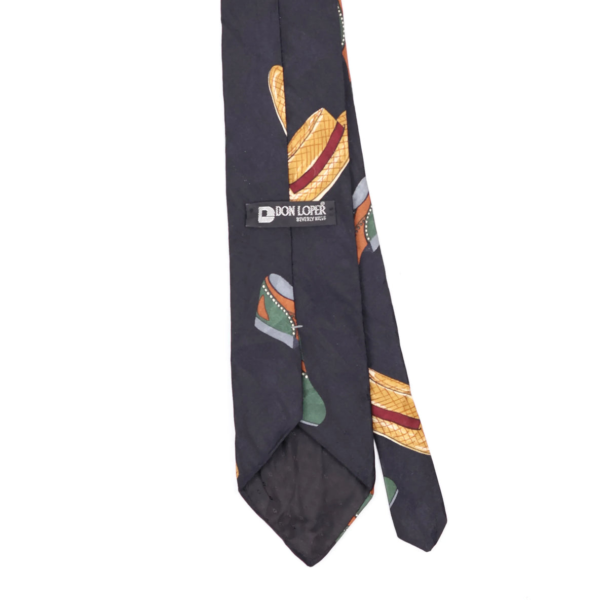 Back Back Detail of Vintage 1990's Don Loper Hat And Shoe Abstract Patterned Tie