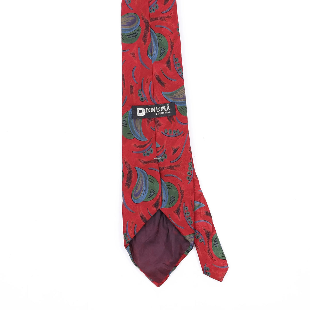 Back Back Detail of Vintage 1990's Don Loper Paisley Patterned Tie