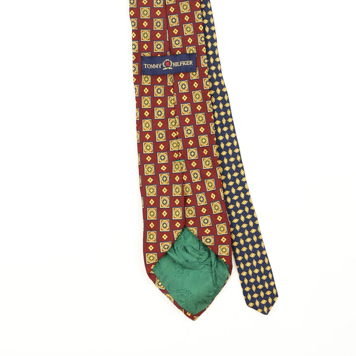 Back Back Detail of Vintage 1990's Tommy Hilfiger Geometric Patterned Tie