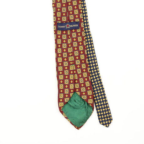 Back Back Detail of Vintage 1990's Tommy Hilfiger Geometric Patterned Tie