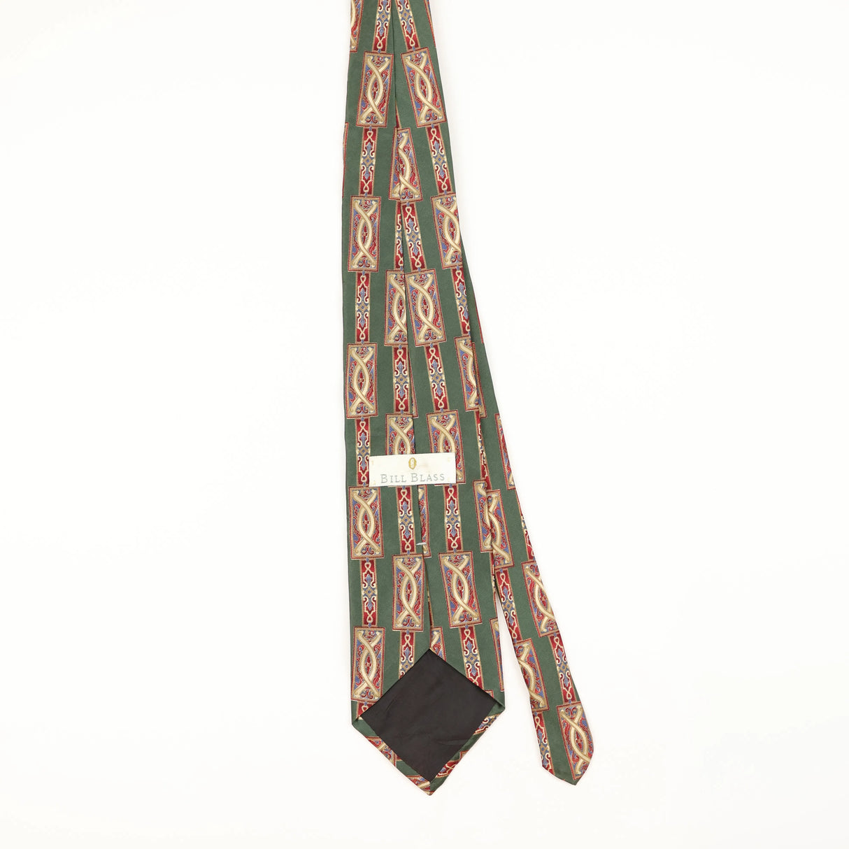 Back of Vintage 1990's Bill Blass Geometric Patterned Tie