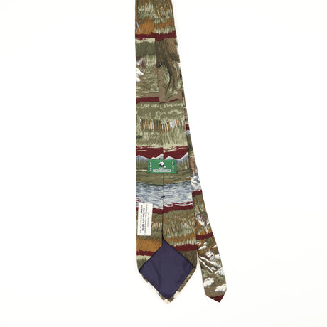 Back Back of Vintage 1990's World Wildlife Animal Print Patterned Tie