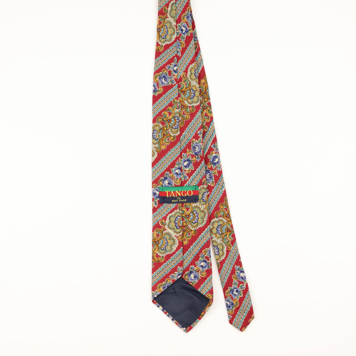 Back of Vintage 1990's Tango Floral Patterned Tie