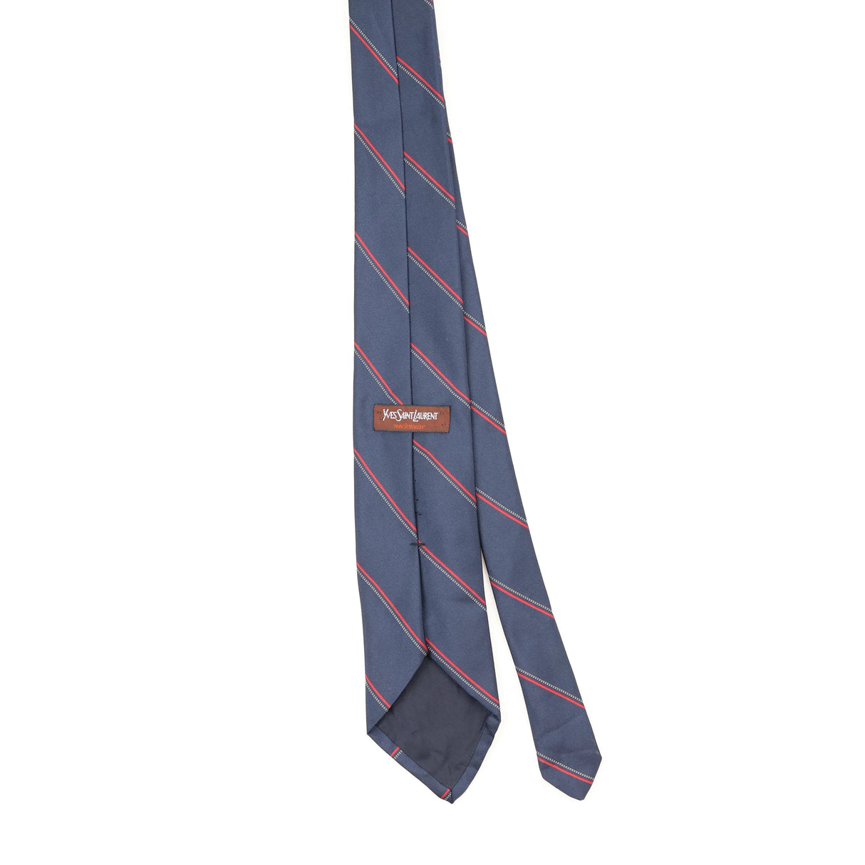 Back Back of Vintage 1990's Yves Saint Laurent Striped Patterned Tie
