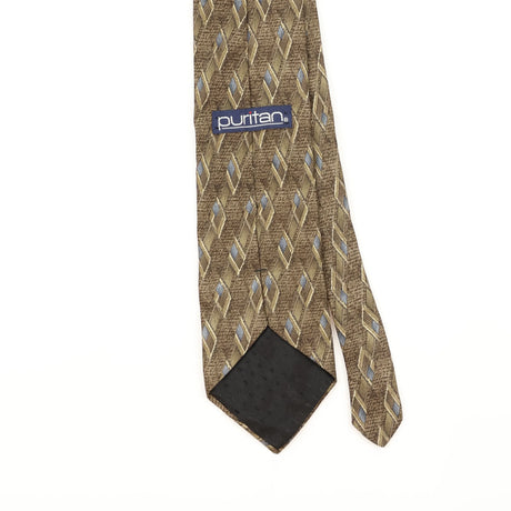 Back Detail of Vintage Puritan Geometric Patterned Tie