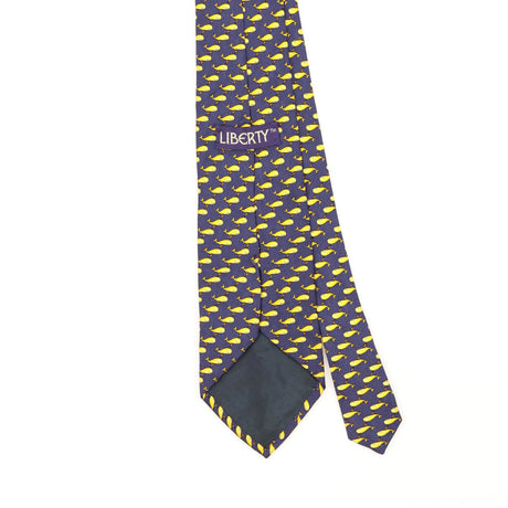 Back Detail of Vintage 1990's Liberty of London Whale Geometric Patterned Tie