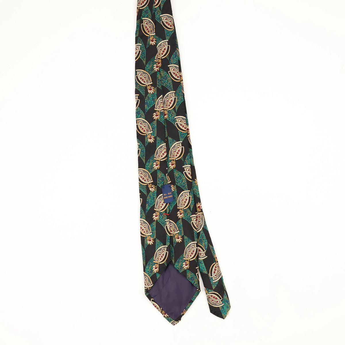 Back Back of Vintage 1990's Geometric Patterned Tie