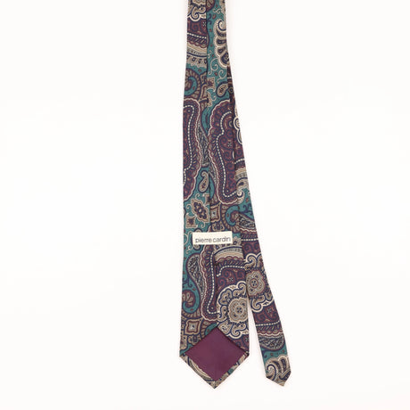 Back of Vintage 1990's Pierre Cardin Paisley Patterned Tie