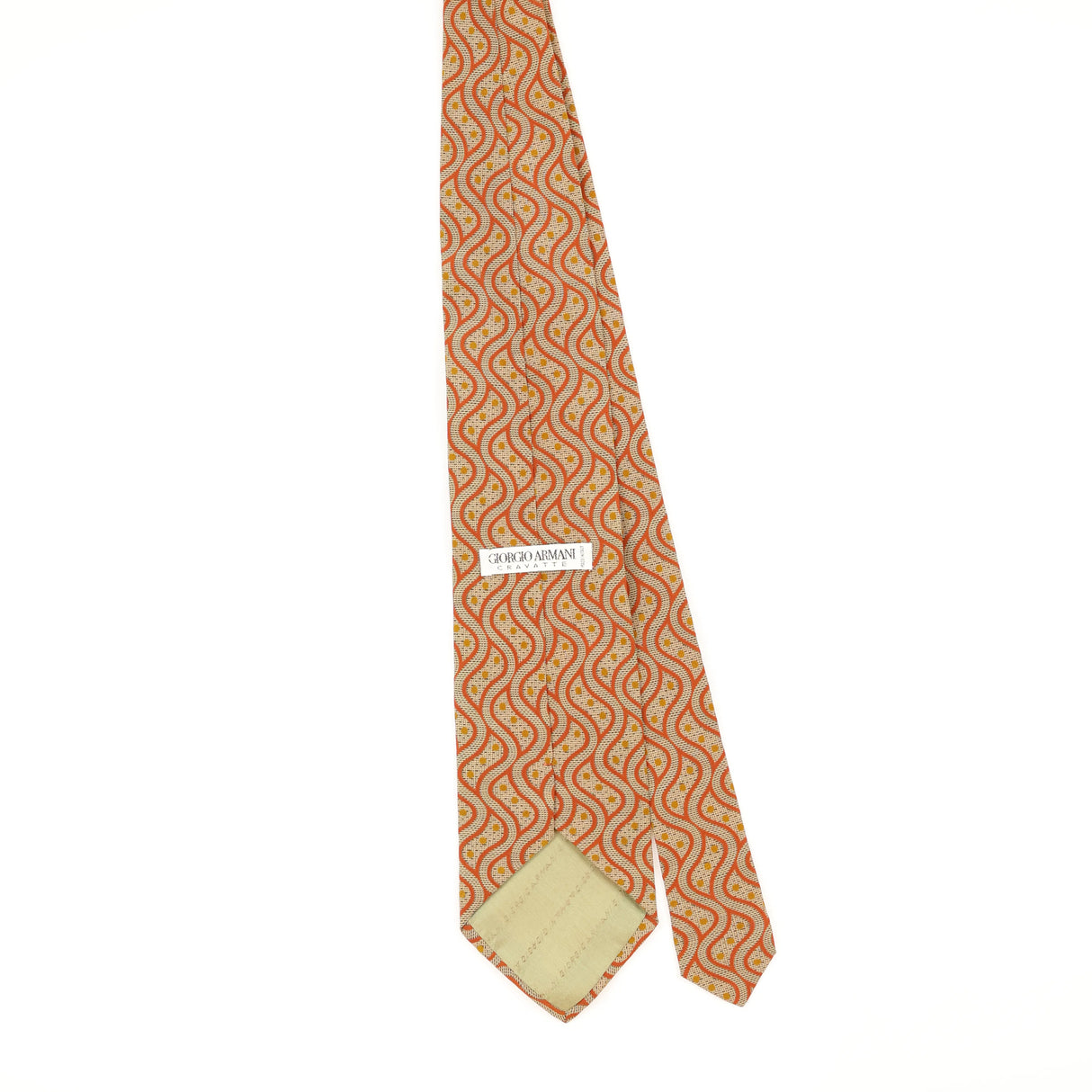 Back of Vintage 1990's Giorgio Armani Geometric Patterned Tie