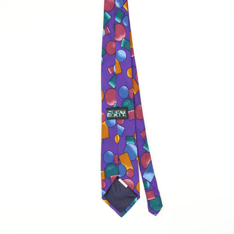 Back Back of Vintage Shapes Geometric Patterned Tie