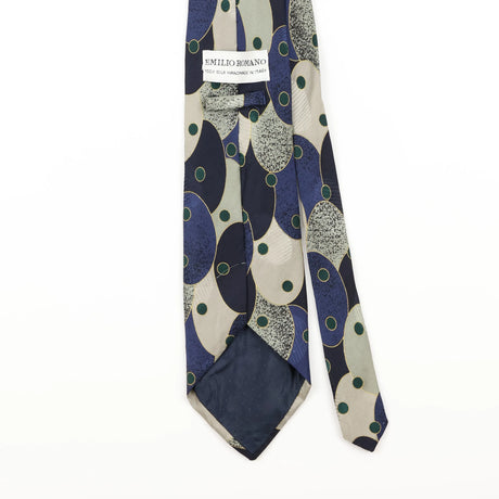 Back Detail of Vintage 1990's Emilio Romano Abstract Patterned Tie