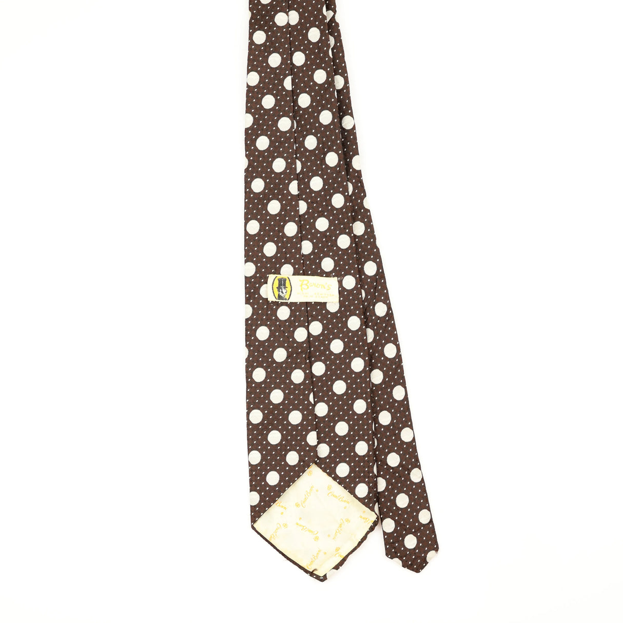 Back Back of Vintage 1980's Polka Dot Patterned Tie