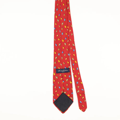 Back of Vintage 1990's Brooks Brothers Frog Animal Print Patterned Tie