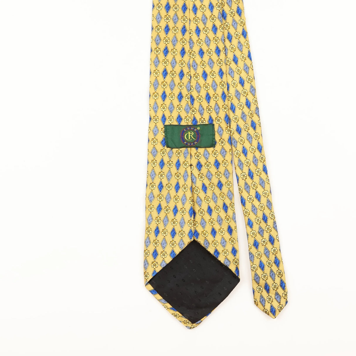 Back Detail of Vintage 1990's Club Room Geometric Patterned Tie