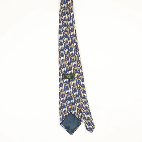 Back Back of Vintage 1990's Jonelle Horses Animal Print Patterned Tie