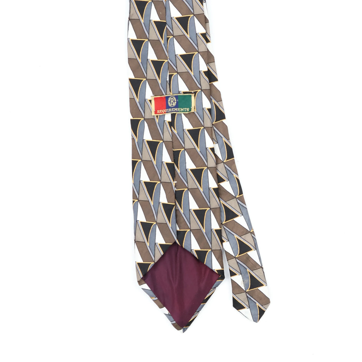 Back Back Detail of Vintage Geometric Patterned Tie