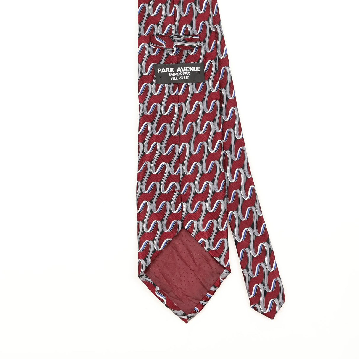 Back Detail of Vintage Geometric Patterned Tie