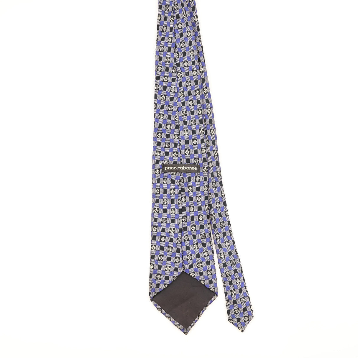 Back of Vintage 1990's Paco Rabanne Geometric Patterned Tie
