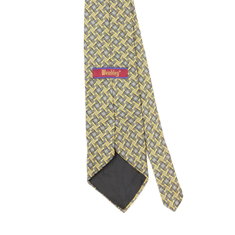 Back Back Detail of Vintage 1990's Wembley Geometric Patterned Tie