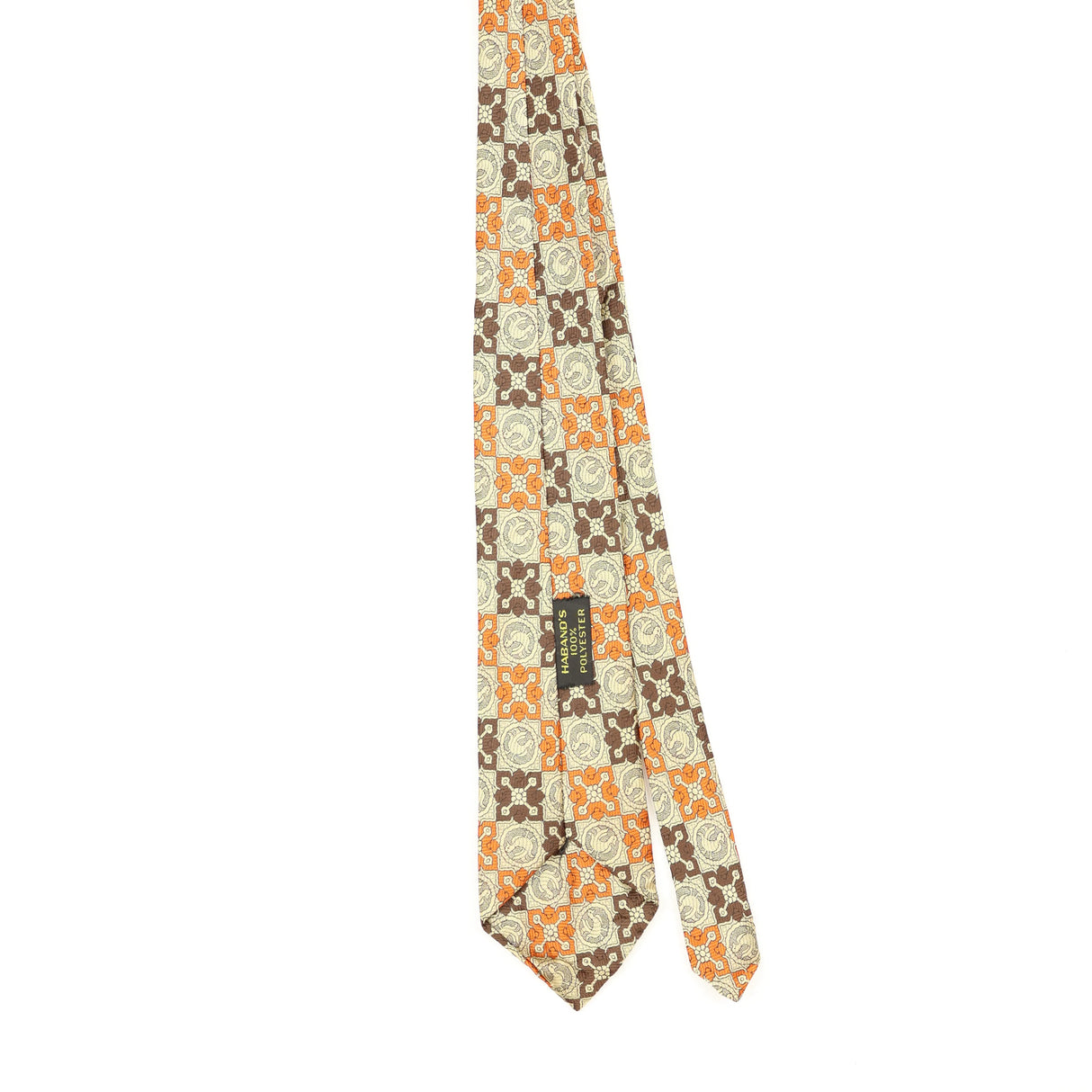 Back Back of Vintage 1970's Haband Geometric Patterned Tie