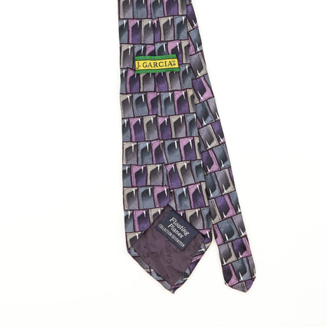Back Detail of Vintage 1990's Jerry Garcia Floating Planes Geometric Patterned Tie