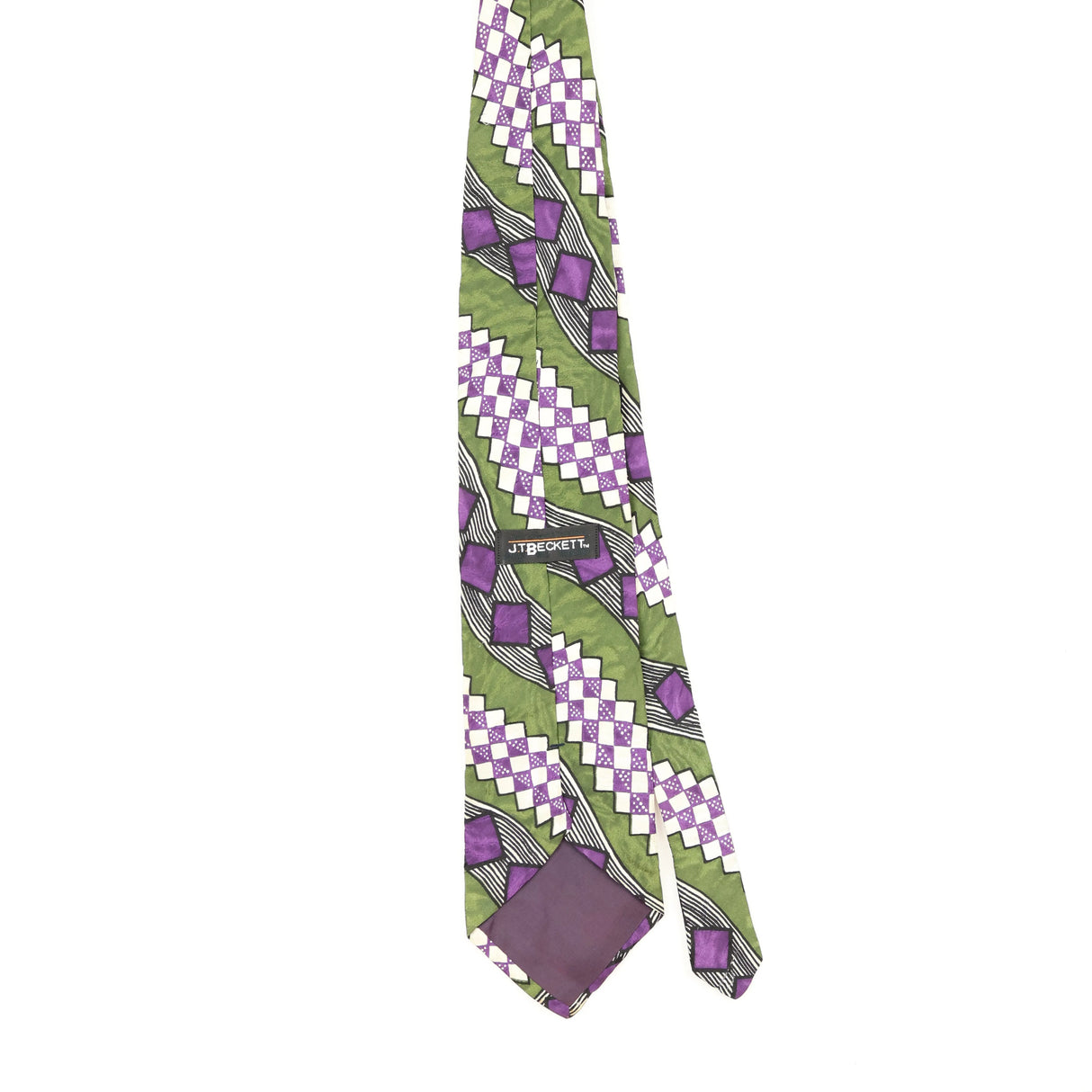 Back Back of Vintage 1990's J.T. Beckett Geometric Patterned Tie