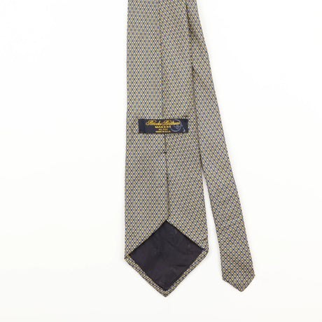 Back Detail of Vintage 1990's Brooks Brothers Geometric Patterned Tie