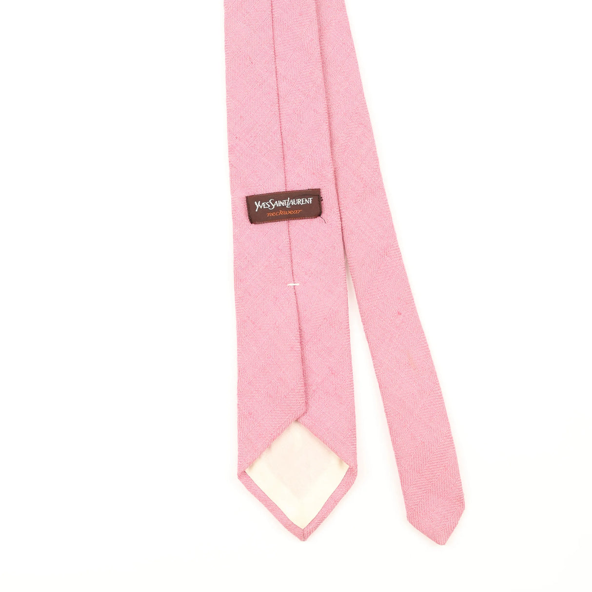 Back Detail of Vintage 1980's Yves Saint Laurent Plain Patterned Tie