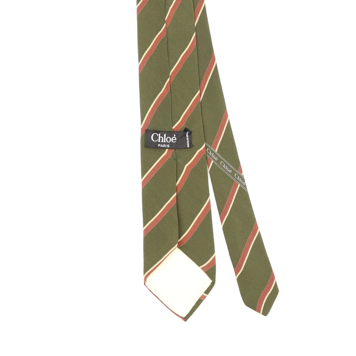 Back Back Detail of Vintage 1980's Chloé Striped Patterned Tie
