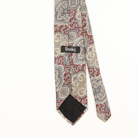 Back Detail of Vintage 1990's Wembley Paisley Patterned Tie