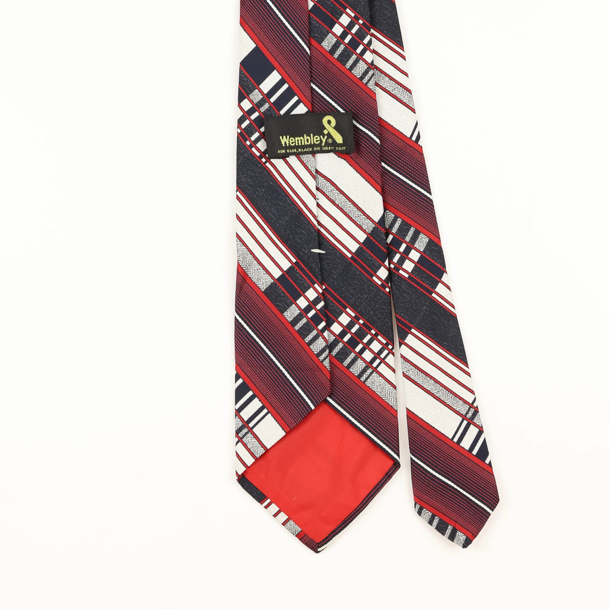 Back Detail of Vintage 1980's Wembley Geometric Patterned Tie
