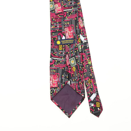 Back Detail of Vintage 1990's Smithsonian Institution Abstract Patterned Tie