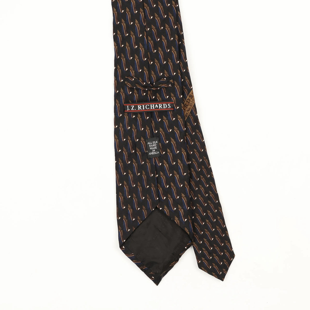 Back Back Detail of Vintage 1990's Jz Richards Geometric Patterned Tie