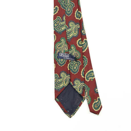 Back Back Detail of Vintage 1990's Ralph Lauren Paisley Patterned Tie