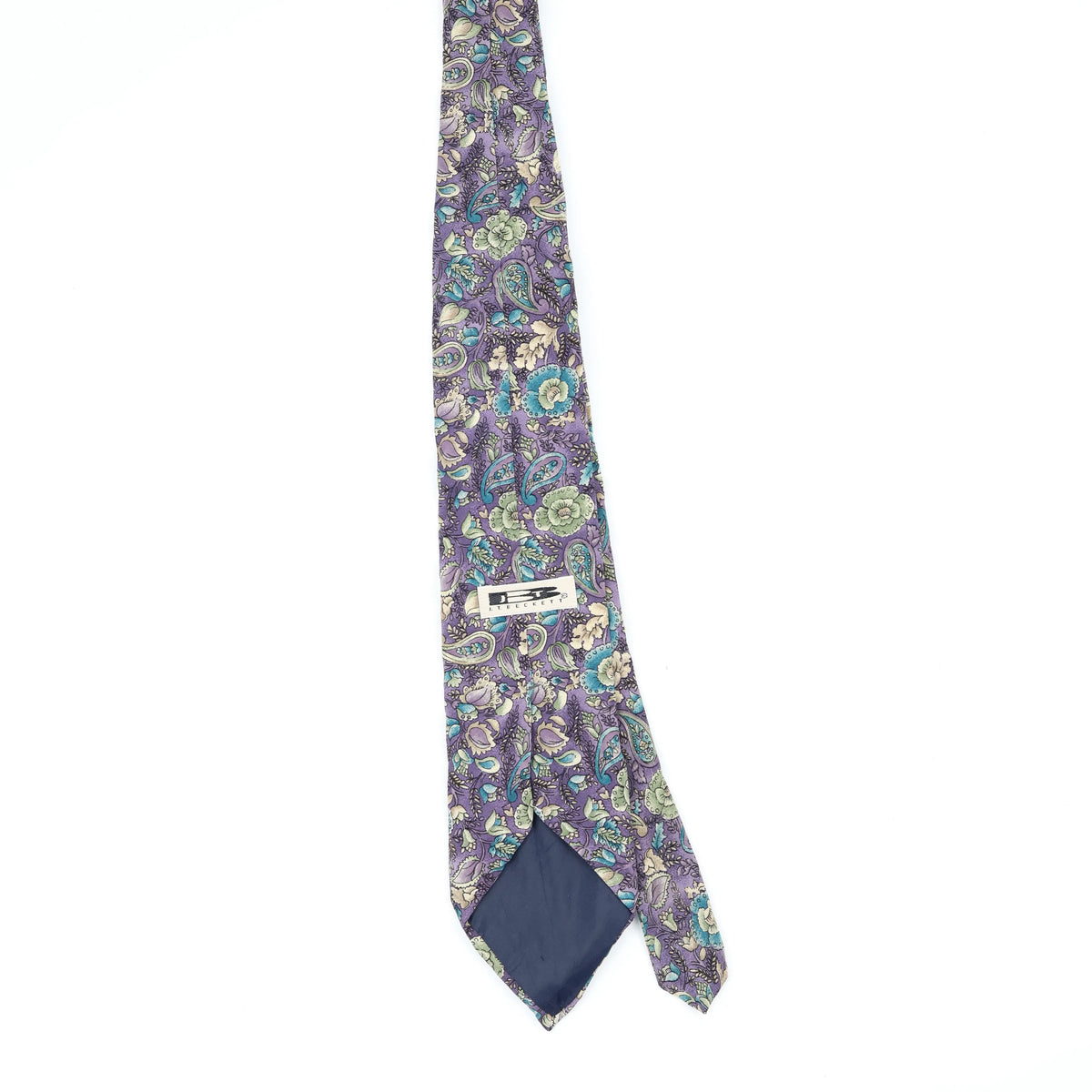 Back Back of Vintage 1990's J.T. Beckett Floral Patterned Tie