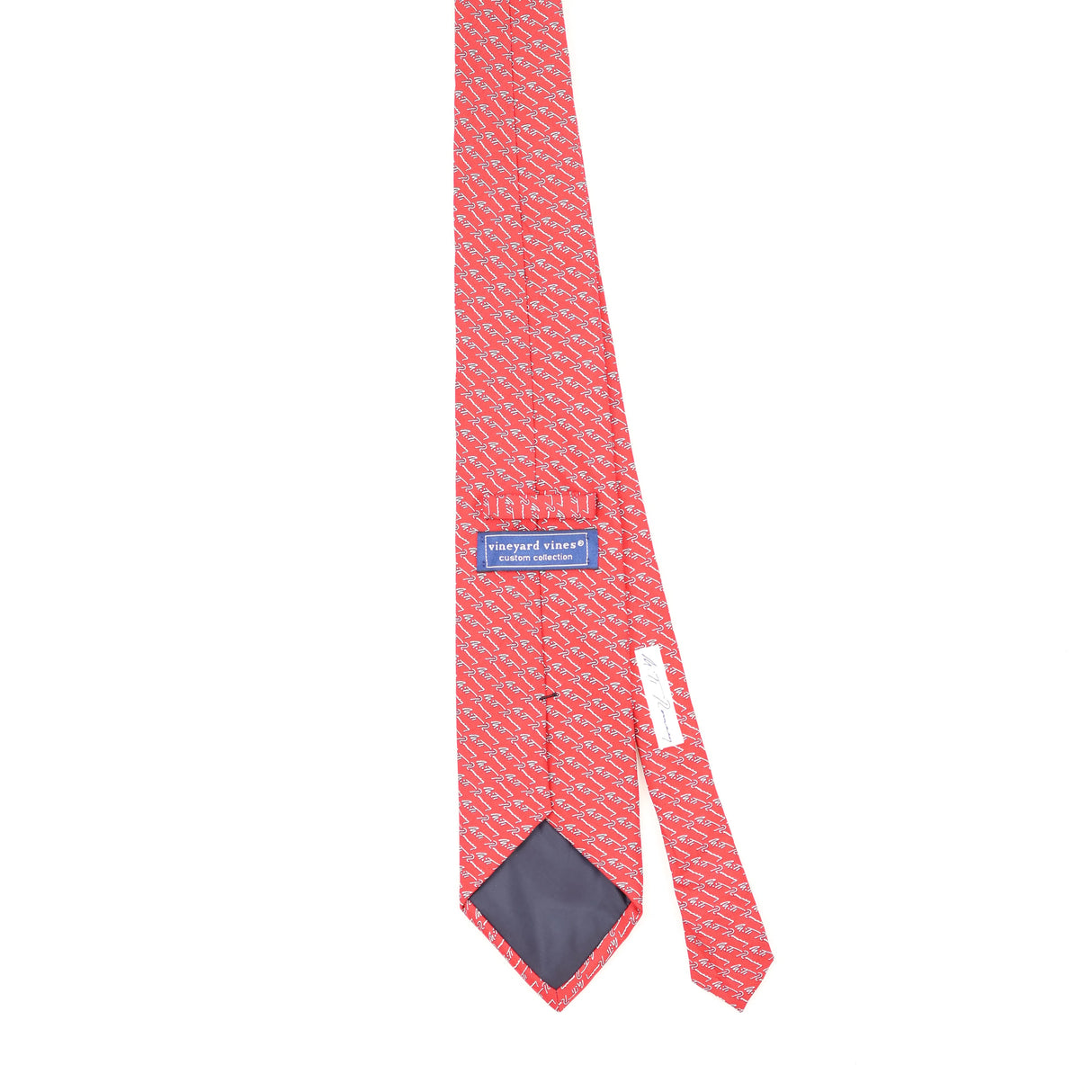 Back Back of Vintage 1990's Vineyard Vines Geometric Patterned Tie