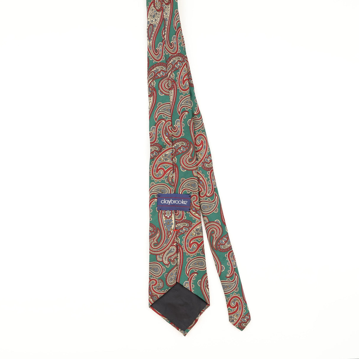 Back of Vintage 1990's Claybrooke Paisley Patterned Tie