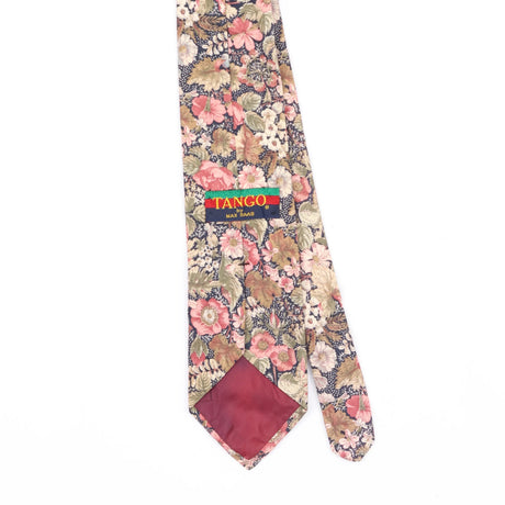 Back Back Detail of Vintage 1990's Tango Floral Patterned Tie