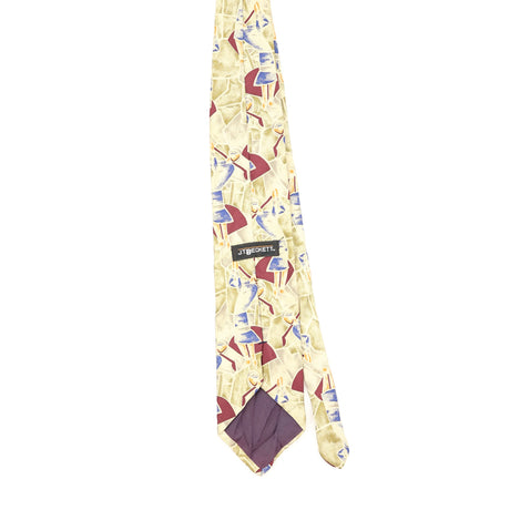 Back Back of Vintage 1990's J.T. Beckett Golf Abstract Patterned Tie