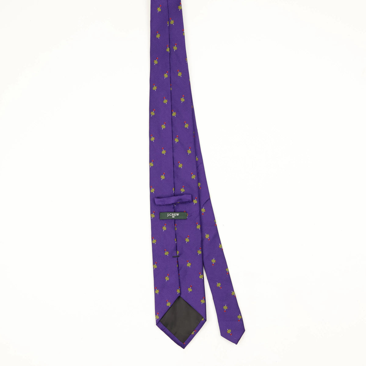 Back Back of Vintage 1990's J.Crew Olives Geometric Patterned Tie