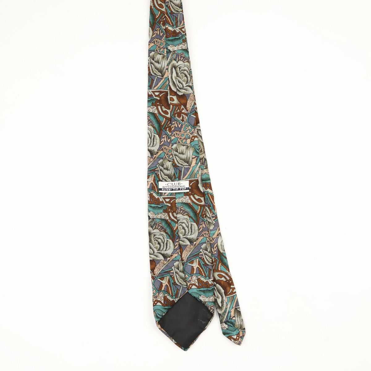 Back Back of Vintage 1990's Floral Patterned Tie