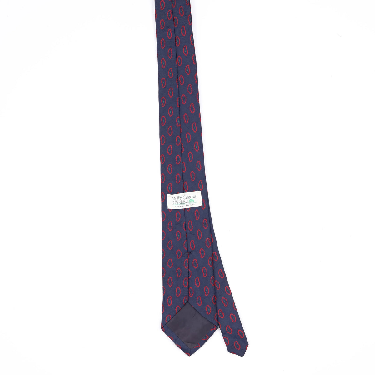 Back Back of Vintage 1990's Foulard Paisley Patterned Tie