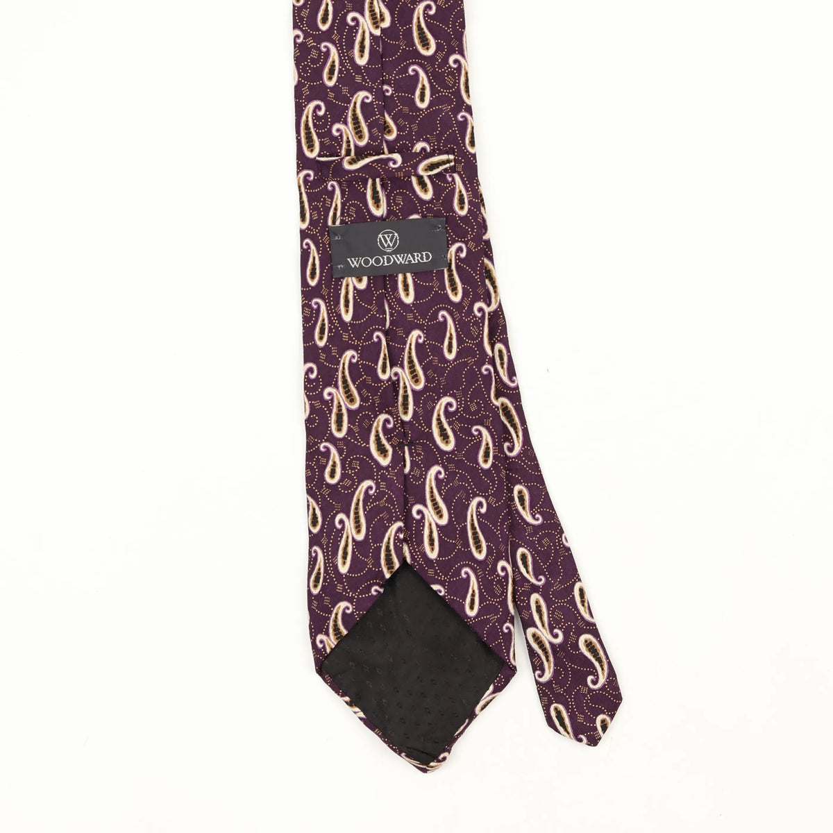Back Back Detail of Vintage 1990's Paisley Patterned Tie