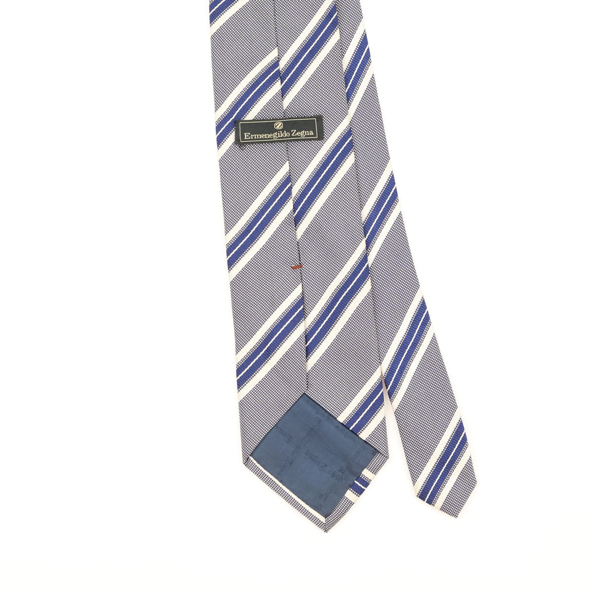 Back Detail of Vintage 1990's Ermenegildo Zegna Striped Patterned Tie