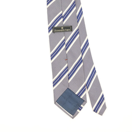 Back Detail of Vintage 1990's Ermenegildo Zegna Striped Patterned Tie