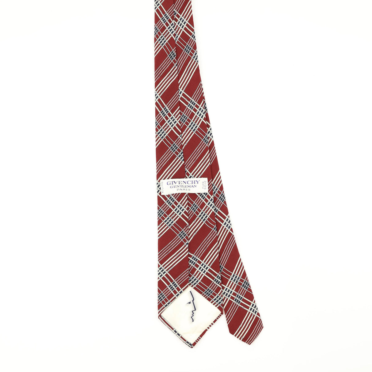Back of Vintage 1980's Givenchy Check Patterned Tie